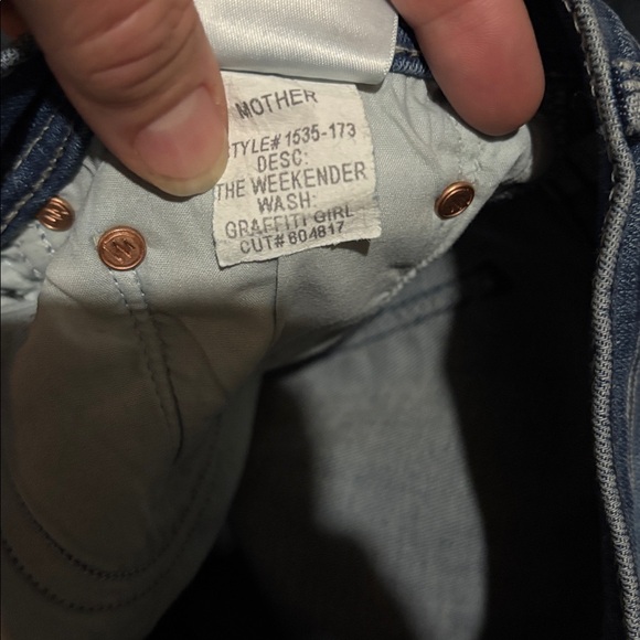 MOTHER Blue Distressed Flare Jeans - Picture 6 of 6